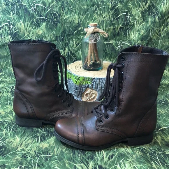 Steve Madden Dark Brown Troopa Boots Size 5 1/2 - Picture 5 of 14